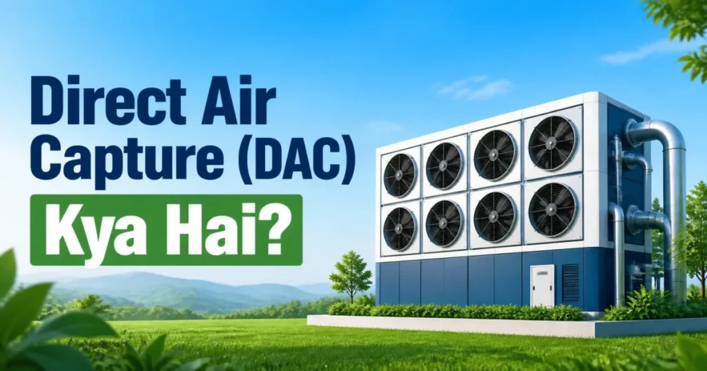 Direct Air Capture (DAC) technology hawa se carbon dioxide capture karte hue