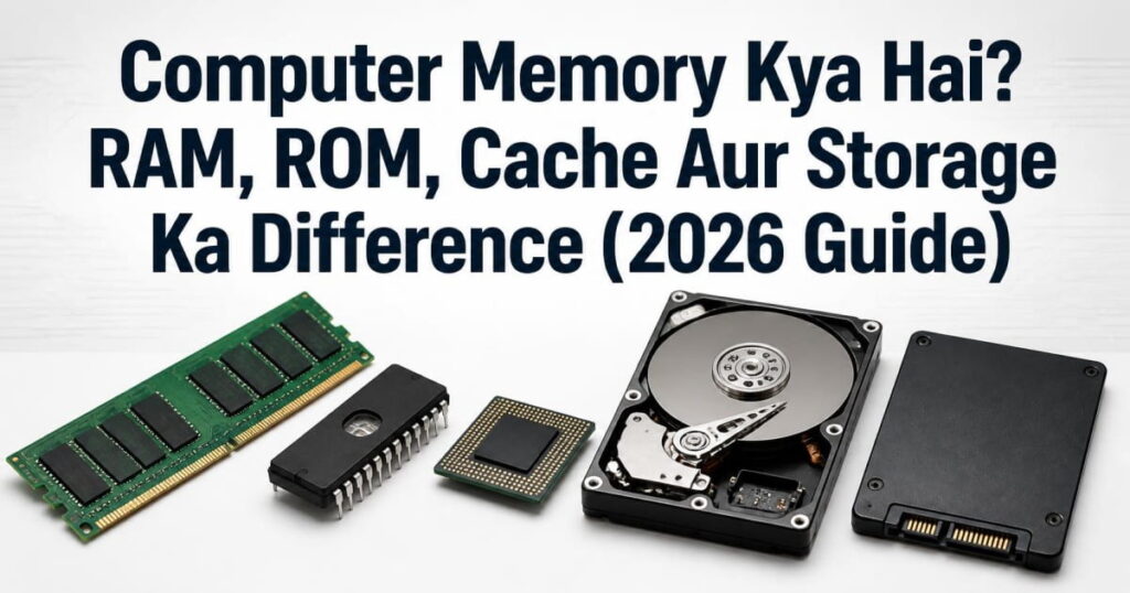 Computer memory RAM ROM cache HDD aur SSD ka difference